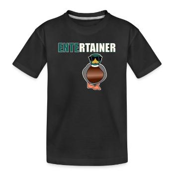 Entertainer Duck - Kids' Premium Organic T-Shirt - black - Front
