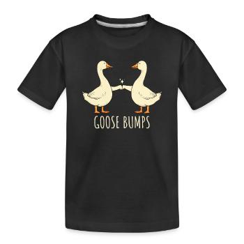 Proverbe « Oies qui ont la chair de poule » - T-shirt bio Premium Enfant - noir - Devant