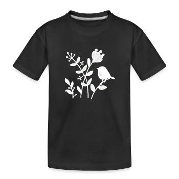 Natur_mit_Vogel_weiss - Kinder Premium Bio T-Shirt - Schwarz - Vorne
