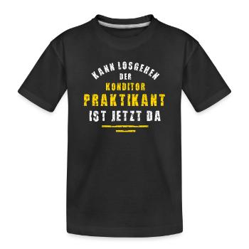 Konditor Praktikant Konditorei Praktikum Bäcker - Kinder Premium Bio T-Shirt - Schwarz - Vorne