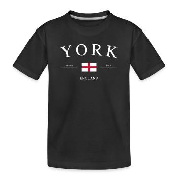 York, Angleterre – Souvenir et cadeau des Fêtes - T-shirt bio Premium Enfant - noir - Devant