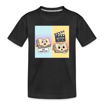Livre vs. film – Motif de littérature drôle - T-shirt bio Premium Enfant - noir - Devant