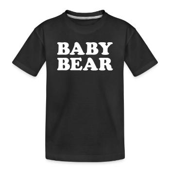 BABY BEAR – Playful retro lettering - Kids' Premium Organic T-Shirt - black - Front