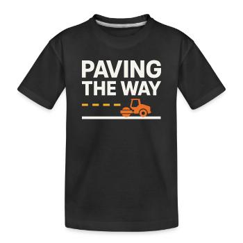 Straßenbauteam Asphalt Betonmannschaft - Kinder Premium Bio T-Shirt - Schwarz - Vorne