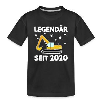 Legendär seit 2020 Bagger - Kinder Premium Bio T-Shirt - Schwarz - Vorne