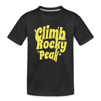Climb Rocky Peak Motivationsdesign - Kinder Premium Bio T-Shirt - Schwarz - Vorne