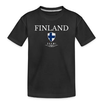 Finnischer Stolz, minimalistisches, schlankes Design - Kinder Premium Bio T-Shirt - Schwarz - Vorne