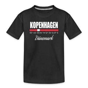 Kopenhagen - Kinder Premium Bio T-Shirt - Schwarz - Vorne