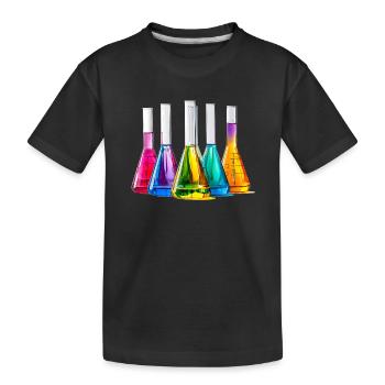 Des flacons de laboratoire colorés dans un jeu de couleurs - T-shirt bio Premium Enfant - noir - Devant