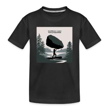 Gestärktes Gleichgewicht Natur Erfolg Motivierend - Kinder Premium Bio T-Shirt - Schwarz - Vorne