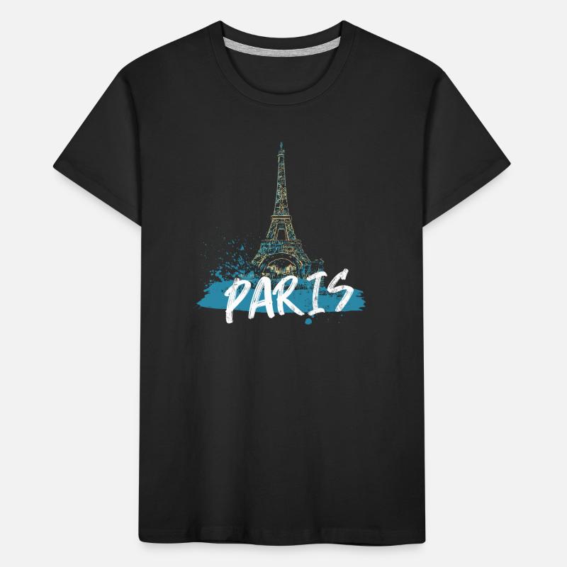 Pariser Eiffelturm mit Kalligraphie Kinder Premium Bio T-Shirt