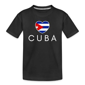 J’aime Cuba, cœur Cuba - T-shirt bio Premium Enfant - noir - Devant