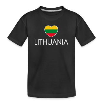 I love Lithuania, Lithuanian pride - Kids' Premium Organic T-Shirt - black - Front