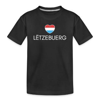 Cœur Luxembourg, j’adore le Luxembourg - T-shirt bio Premium Enfant - noir - Devant