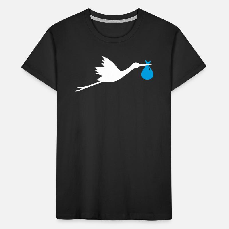Storch Klapperstorch Junge Kinder Premium Bio T-Shirt