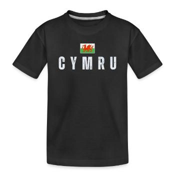 Flagge von Wales, walisischer Patriot - Kinder Premium Bio T-Shirt - Schwarz - Vorne