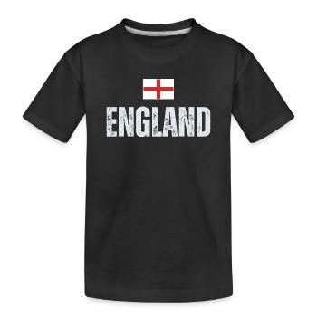 Drapeau de l’Angleterre, patriote anglais - T-shirt bio Premium Enfant - noir - Devant