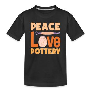 Frieden Liebe Töpferei Kunsthandwerk - Kinder Premium Bio T-Shirt - Schwarz - Vorne