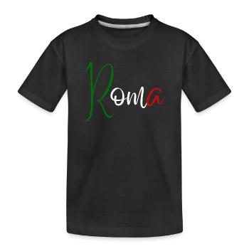 I love Rome, elegant minimalist design - Kids' Premium Organic T-Shirt - black - Front