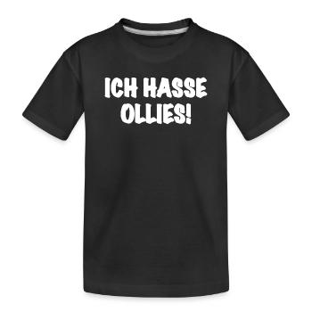 Ich Hasse Ollies - Skateboarding Trick Skater - Kinder Premium Bio T-Shirt - Schwarz - Vorne