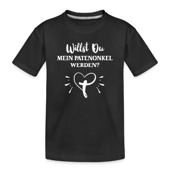Veux-tu être mon parrain parrain parrain oncle - T-shirt bio Premium Enfant - noir - Devant