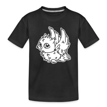 Eule im Flug – mystisches Eulenmotiv Nachtvogel - Kinder Premium Bio T-Shirt - Schwarz - Vorne