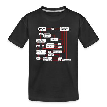 Entscheidungshilfe für Trikekauf, Flowchart Satire - Kinder Premium Bio T-Shirt - Schwarz - Vorne