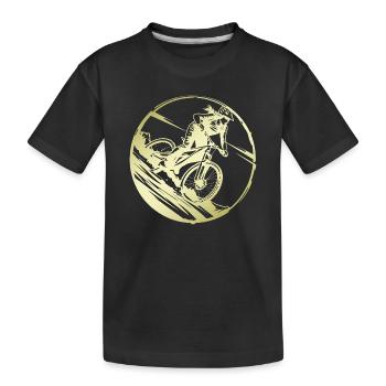 Vélo de montagne Silhouette de vélo - T-shirt bio Premium Enfant - noir - Devant