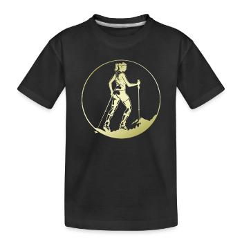 Silhouette de marche nordique - T-shirt bio Premium Enfant - noir - Devant