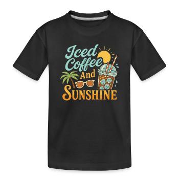 Eiskaffee und Sonnenschein - Kinder Premium Bio T-Shirt - Schwarz - Vorne