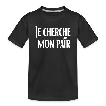 Je cherche mon pair - T-shirt bio Premium Enfant - noir - Devant