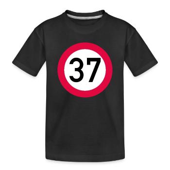 37. Geburtstag Achtung! Verkehrsschild 37 Km/h - Kinder Premium Bio T-Shirt - Schwarz - Vorne
