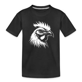 Hahn weiß :) - Kinder Premium Bio T-Shirt - Schwarz - Vorne