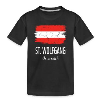 St. Wolfgang - Kinder Premium Bio T-Shirt - Schwarz - Vorne