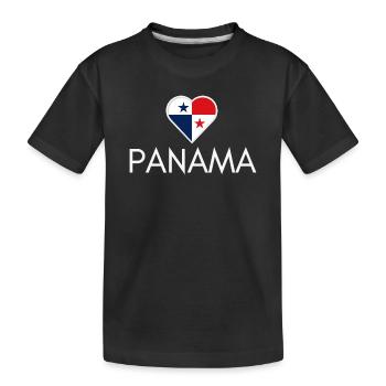 Cœur avec le drapeau du Panama, j’aime le Panama - T-shirt bio Premium Enfant - noir - Devant