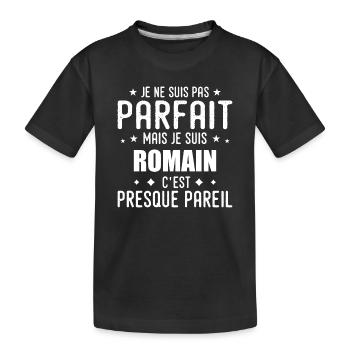 Roman: authentic, imperfect, top, perfection - Kids' Premium Organic T-Shirt - black - Front