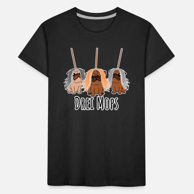 Zwei Mops - Hunde oder Putzgeräte? Hunde Humor? Kinder Premium Bio T-Shirt