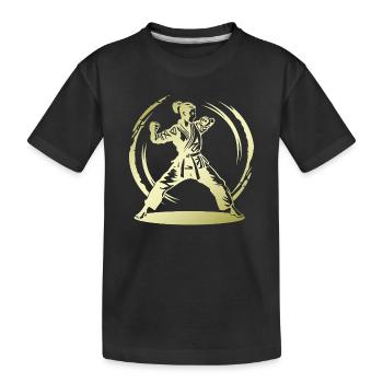 Karaté Silhouette Combattante - T-shirt bio Premium Enfant - noir - Devant