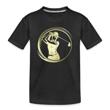 Golfer Silhouette - Kinder Premium Bio T-Shirt - Schwarz - Vorne
