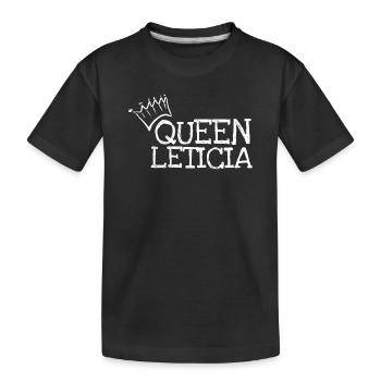 Vorname Leticia - Kinder Premium Bio T-Shirt - Schwarz - Vorne