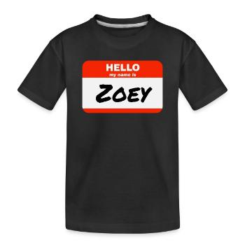 Bonjour, je m’appelle Zoey Étiquette Nom Étiquette - T-shirt bio Premium Enfant - noir - Devant