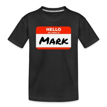Bonjour, je m’appelle Marque, Étiquette, Étiquette Nom, Étiquette - T-shirt bio Premium Enfant - noir - Devant