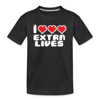 Extreme Pixel Heart - Kids' Premium Organic T-Shirt - black - Front