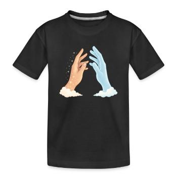 Hände im Wolkenlicht- Jenseits-Spirit-Soul - Kinder Premium Bio T-Shirt - Schwarz - Vorne