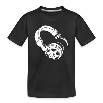 Kopfhörer Silhouette: DJ & Musik Vibes - Kinder Premium Bio T-Shirt - Schwarz - Vorne