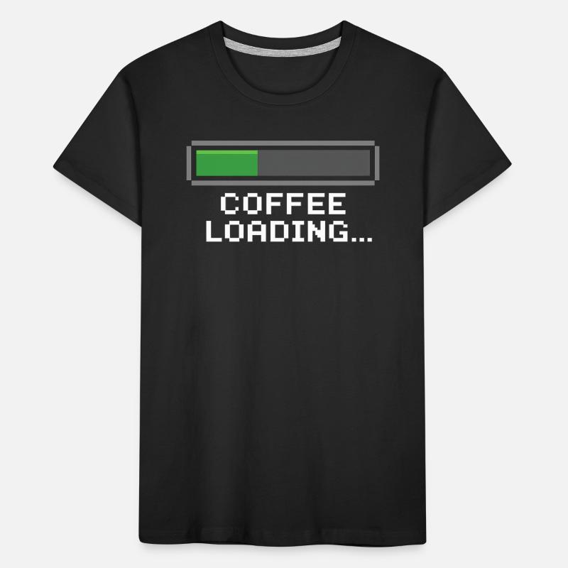 Coffee Loading Bar Pixel Kids' Premium Organic T-Shirt
