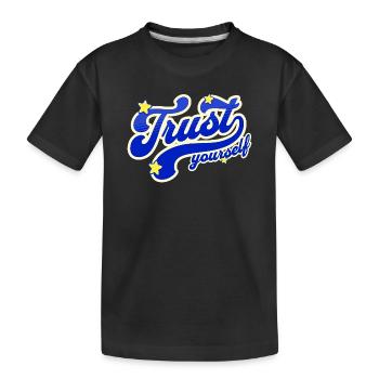 Self-Confidence Starry Script - Kids' Premium Organic T-Shirt - black - Front