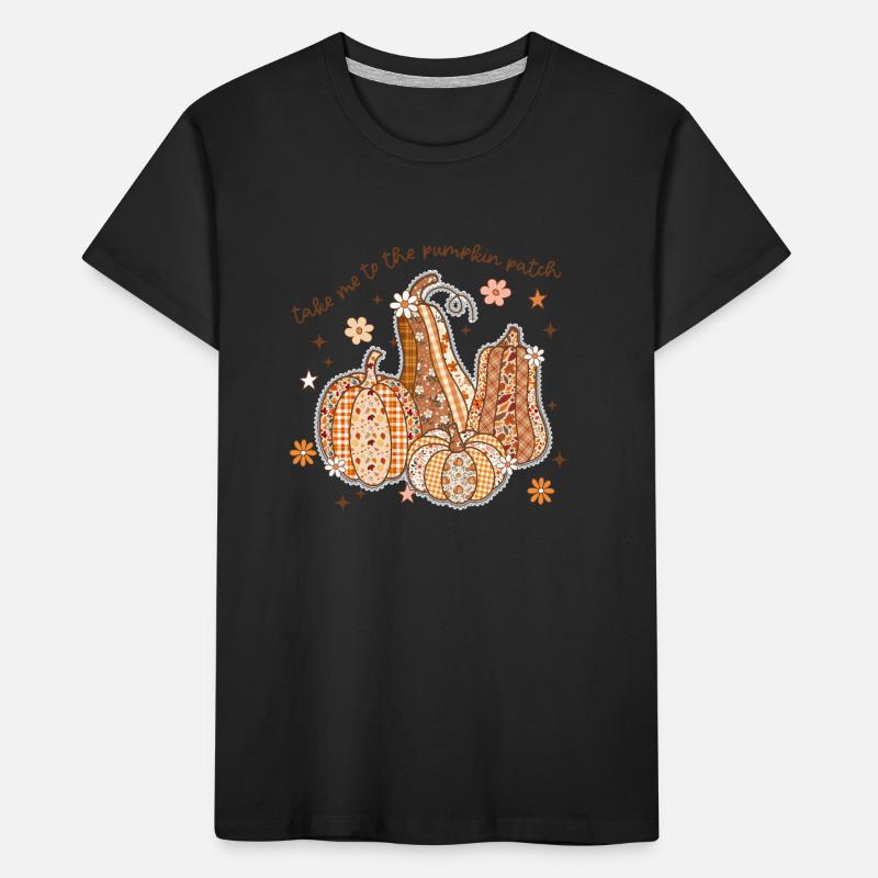 Patchwork Kürbis Patch Kinder Premium Bio T-Shirt