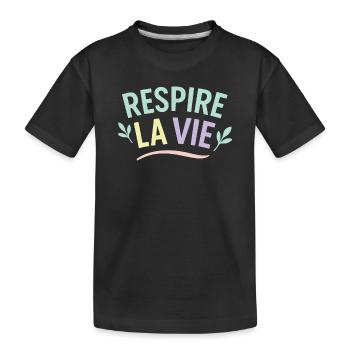 Atmen Sie Leben ein - Kinder Premium Bio T-Shirt - Schwarz - Vorne