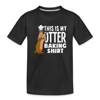 Seeotter Cartoon Backen Shirt - Kinder Premium Bio T-Shirt - Schwarz - Vorne